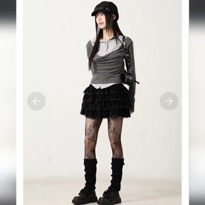 K-fashion Ruffle Lace Skirt